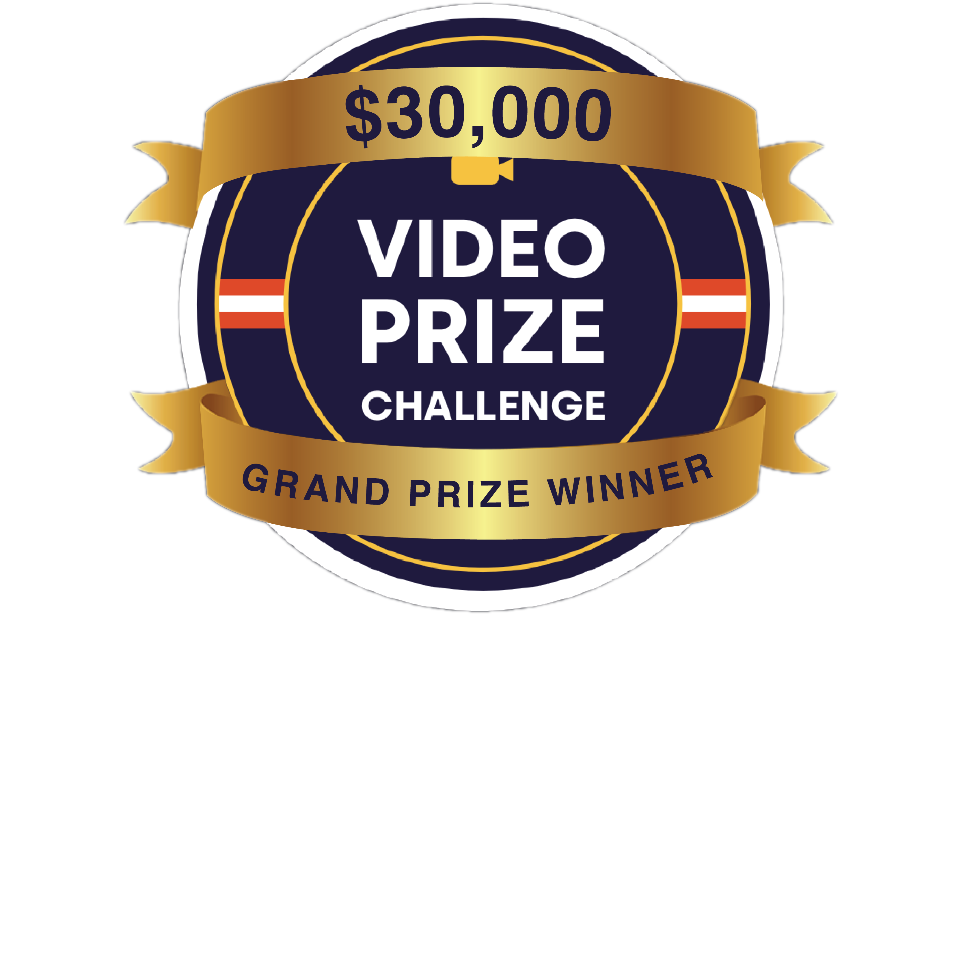 Video Prize Challenge logo overlaid with $30,000 Grand Prize Winner