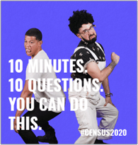 Meme with image of two men with overlaid text 10 minutes, 10 questions. You can do this.