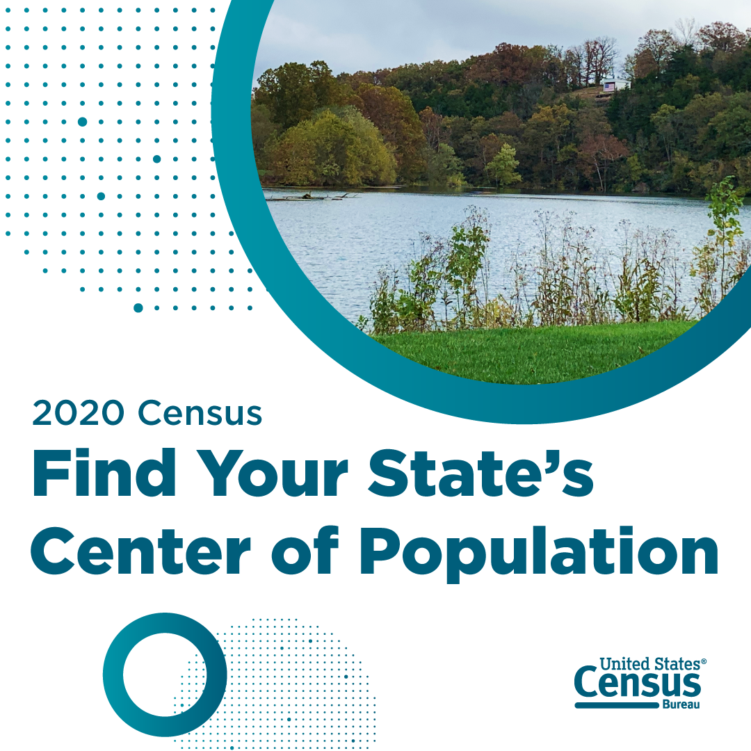 Flyer displays text: 'Find Your State's Center of Population'